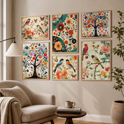 Traditional Art Prints with Frame for Living Room Bedroom Home and Office Wall Decor Set of 6