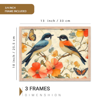 Traditional Art Prints with Frame for Living Room Bedroom Home and Office Wall Decor Set of 6