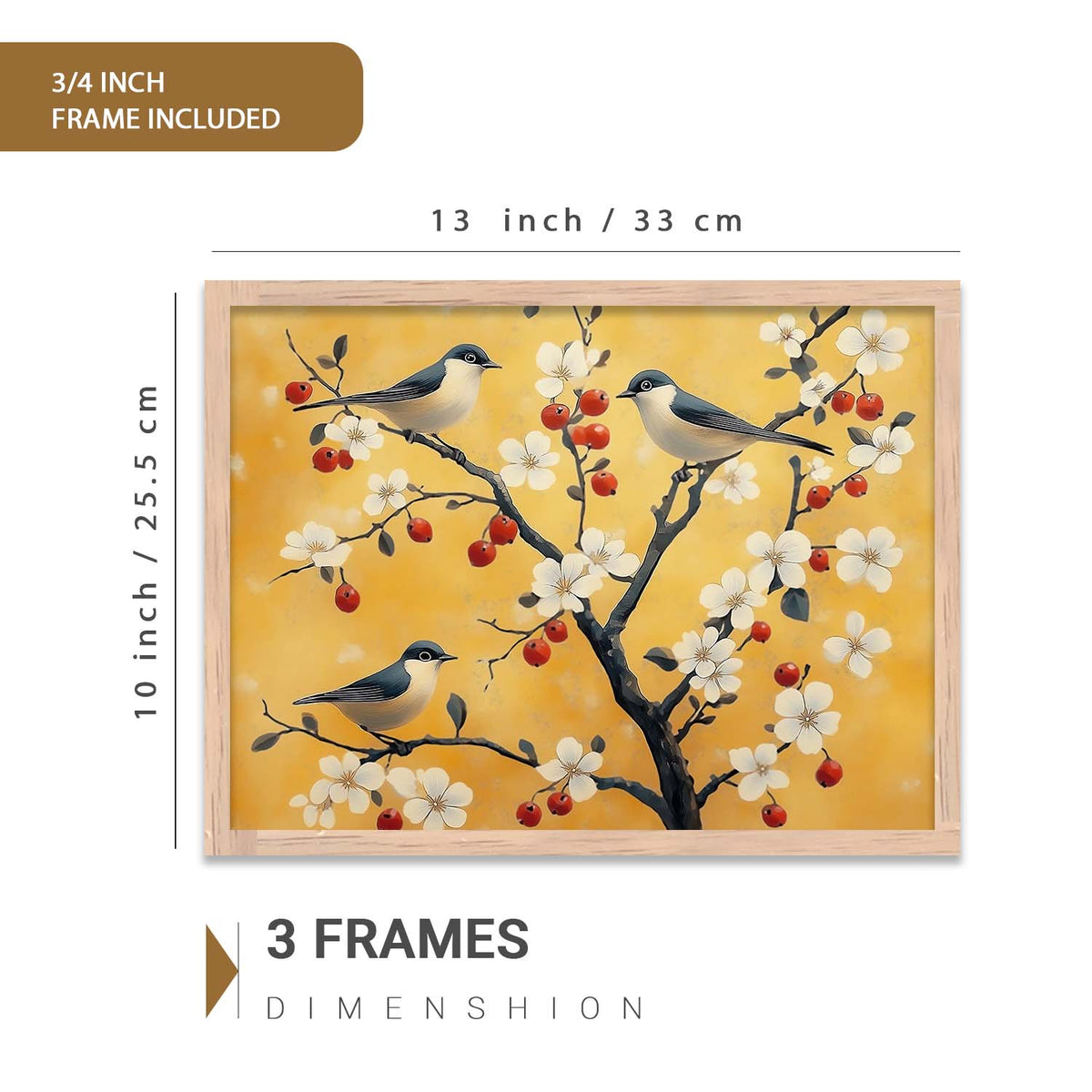 Traditional Art Prints with Frame for Living Room Bedroom Home and Office Wall Decor Set of 6