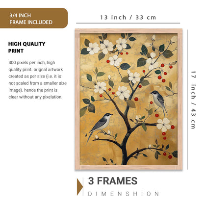 Traditional Art Prints with Frame for Living Room Bedroom Home and Office Wall Decor Set of 6