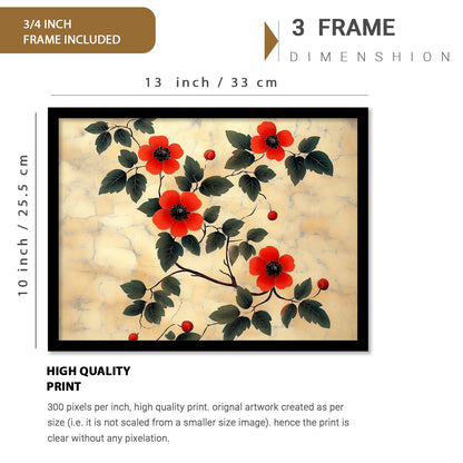 Floral Art Prints with Frame for Living Room Bedroom Home and Office Wall Decor Set of 6