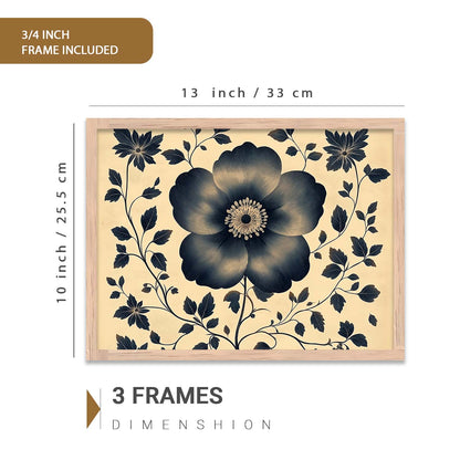 Traditional Art Prints with Frame for Living Room Bedroom Home and Office Wall Decor Set of 6