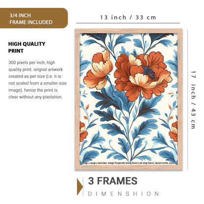 Traditional Art Prints with Frame for Living Room Bedroom Home and Office Wall Decor Set of 6
