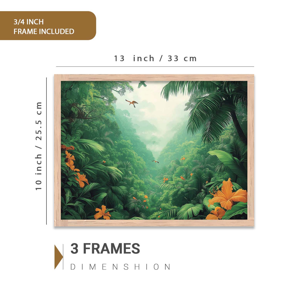 Nature  Art Prints with Frame for Living Room Bedroom Home and Office Wall Decor Set of 6