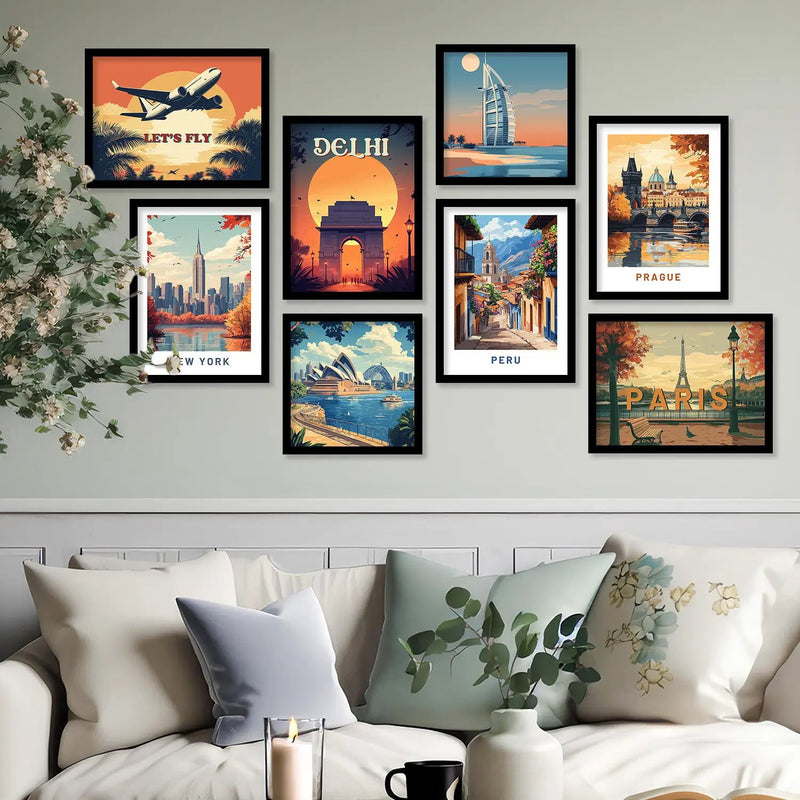 City View Art Wall  Décor Framed Prints for Bedroom Living Room