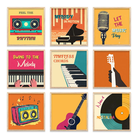 Music  Wall Art Paintings  with Frame for Wall Decor