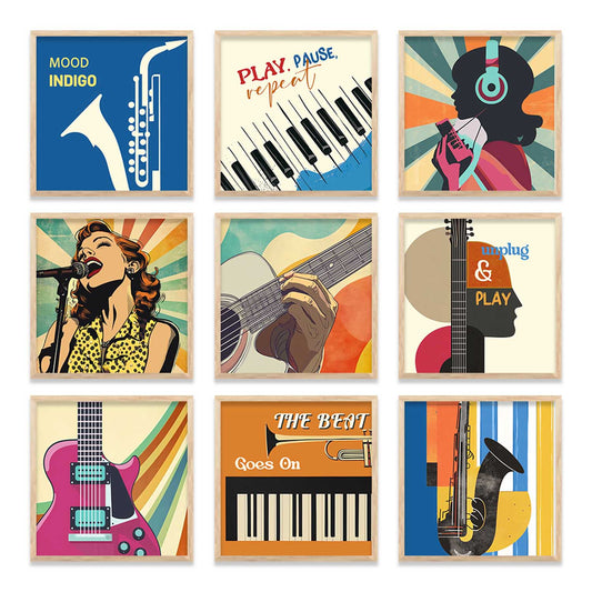 Music Wall  Art Paintings  with Frame for Wall Decor