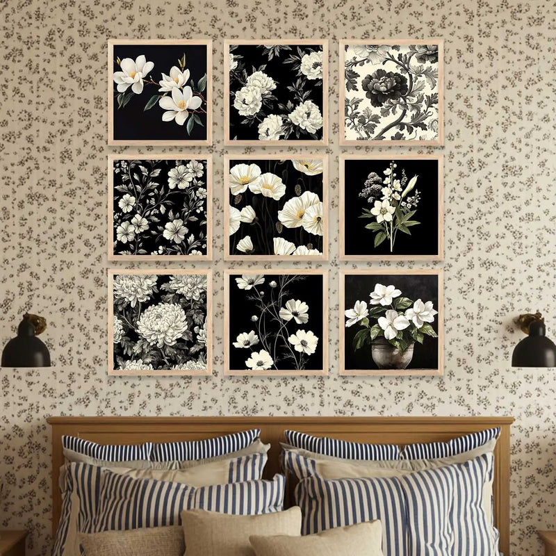 Floral Wall Art Paintings with Frame for Wall Decor by Kotart store