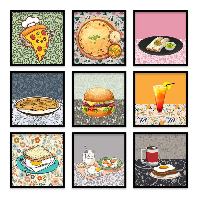 Restaurant Wall Art Paintings with Frame for Wall Decor by Kotart store