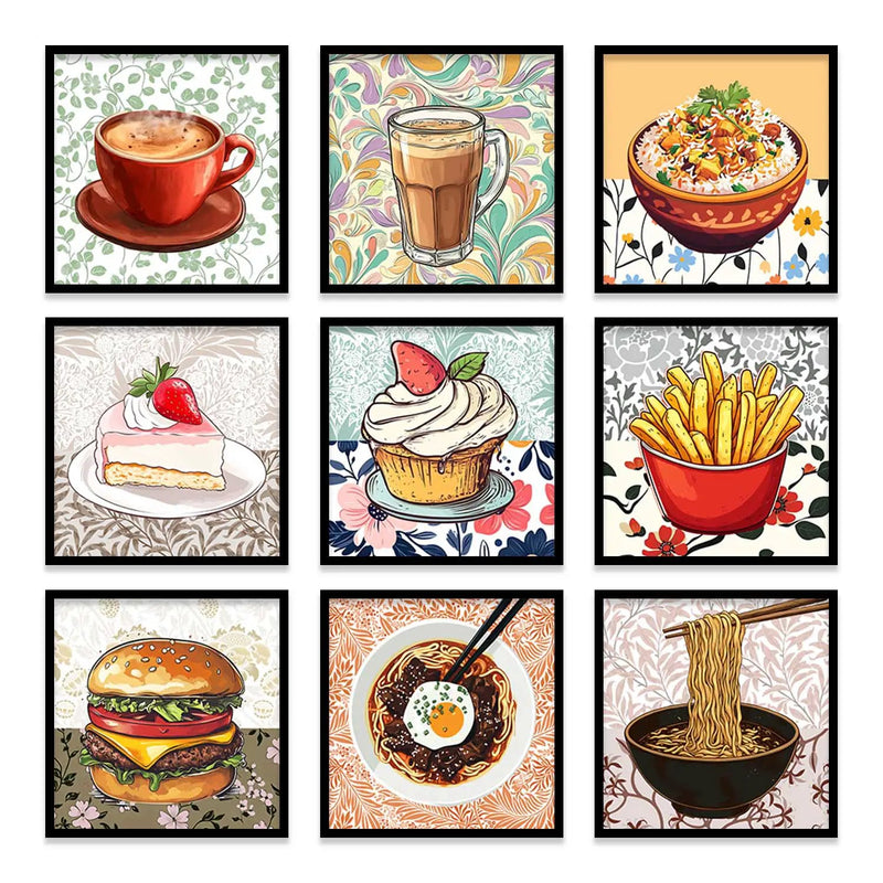 Restaurant Wall Art Paintings with Frame for Wall Decor by Kotart store
