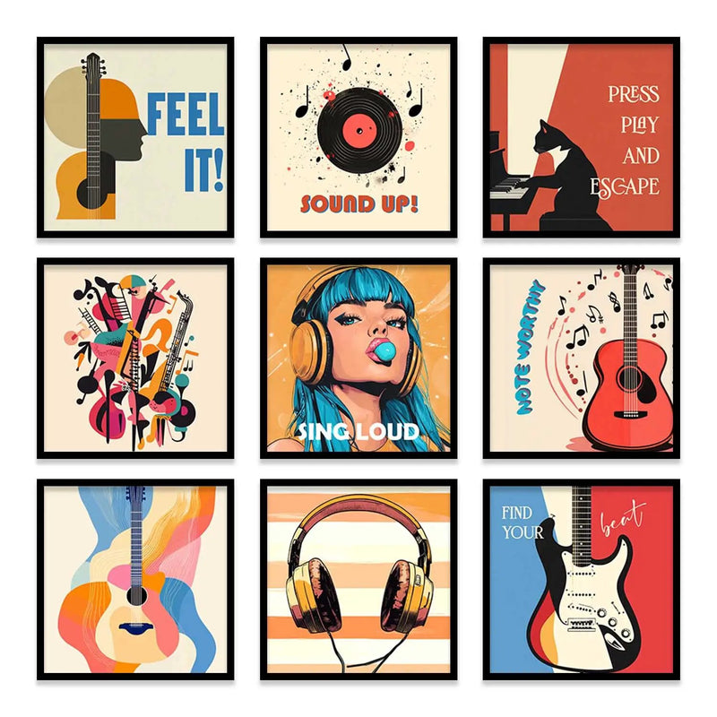 Music Wall Art Paintings with Frame for Wall Decor by Kotart store