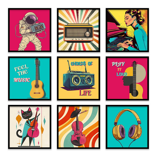 Music Wall  Art Paintings  with Frame for Wall Decor