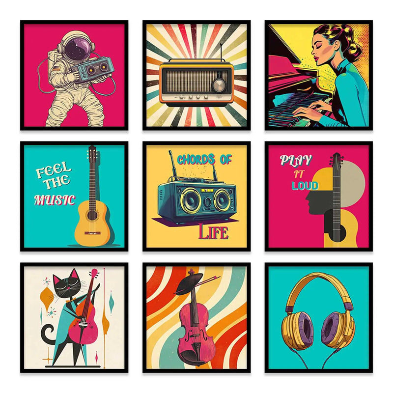 Music Wall Art Paintings with Frame for Wall Decor by Kotart store