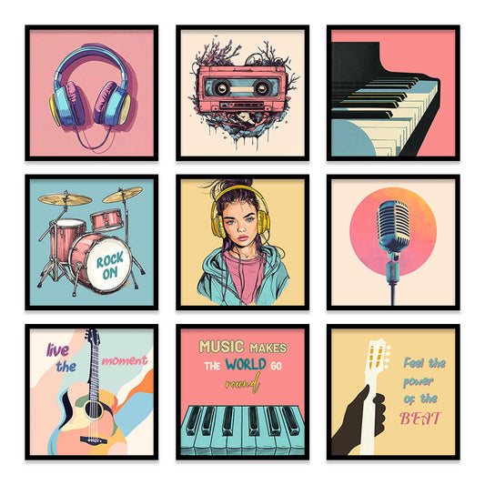 Music Wall Art Paintings  with Frame for Wall Decor