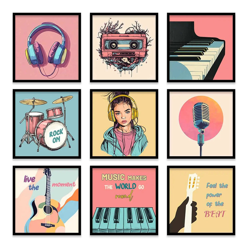 Music Wall Art Paintings with Frame for Wall Decor by Kotart store