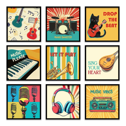 Music Wall  Art Paintings  with Frame for Wall Decor