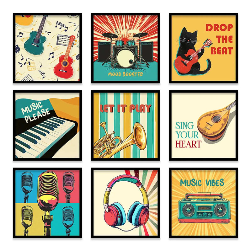 Music Wall Art Paintings with Frame for Wall Decor by Kotart store