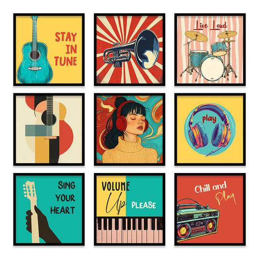 Music Wall Art Paintings  with Frame for Wall Decor