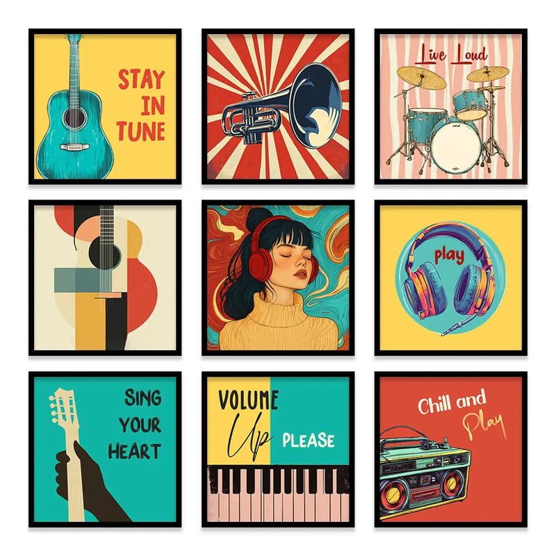 Music Wall Art Paintings with Frame for Wall Decor by Kotart store