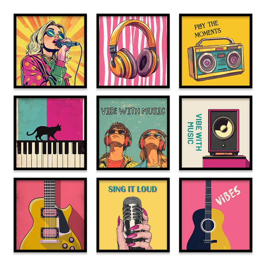 Music  Wall Art Paintings  with Frame for Wall Decor