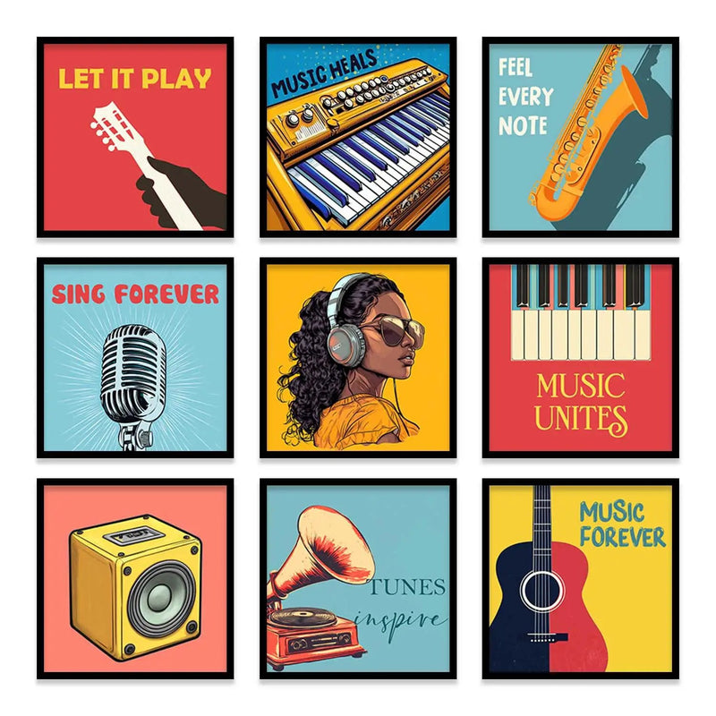 Music Wall Art Paintings with Frame for Wall Decor by Kotart store