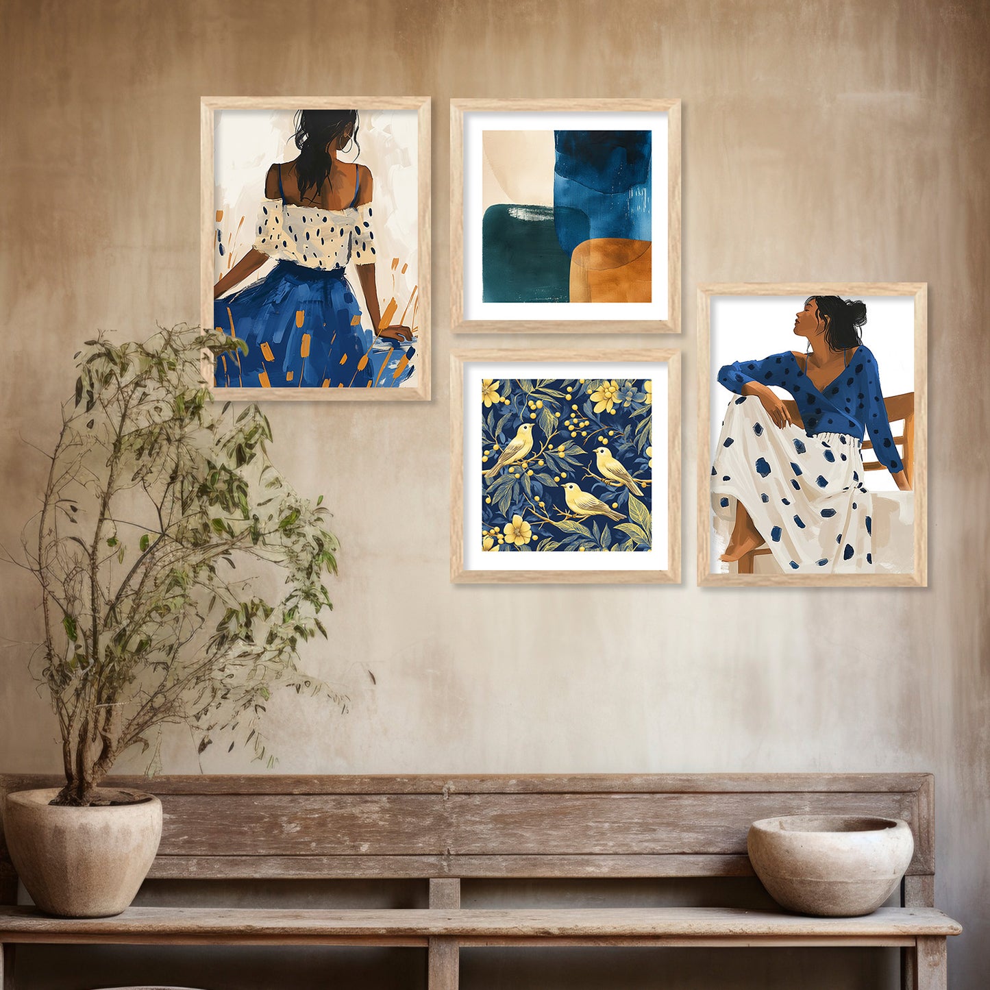 Modern  Art Print with Frame for Living Room Bedroom Office Wall Decor