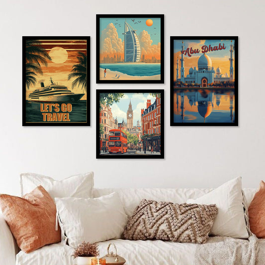 City view  Art Print with Frame for Living Room Bedroom Office Wall Decor