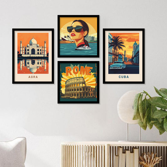 City view Art Print with Frame for Living Room Bedroom Office Wall Decor