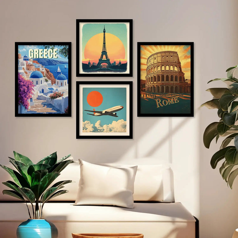 City view  Art Print with Frame for Living Room Bedroom Office Wall Decor