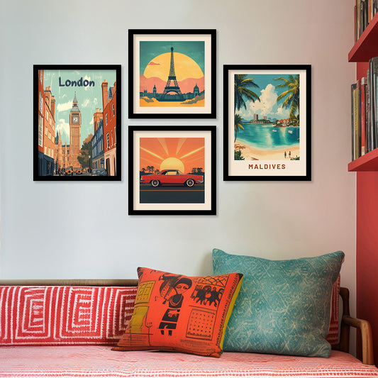 City view Art Print with Frame for Living Room Bedroom Office Wall Decor