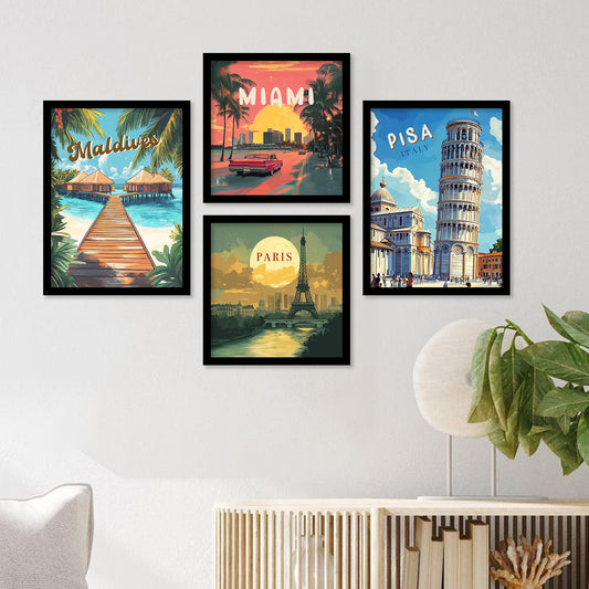 City view  Art Print with Frame for Living Room Bedroom Office Wall Decor