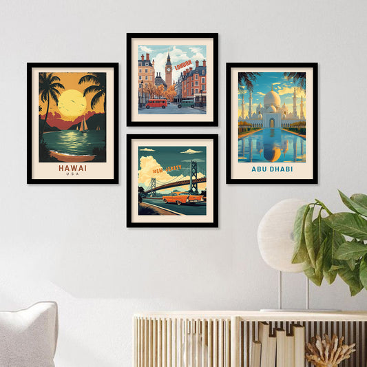 City view Art Print with Frame for Living Room Bedroom Office Wall Decor