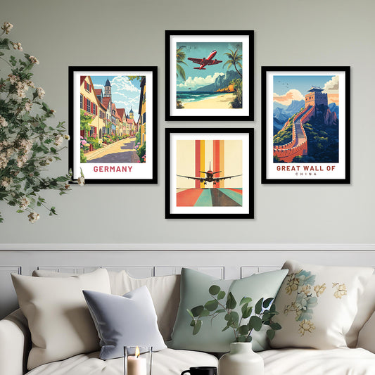 City view Art Print with Frame for Living Room Bedroom Office Wall Decor