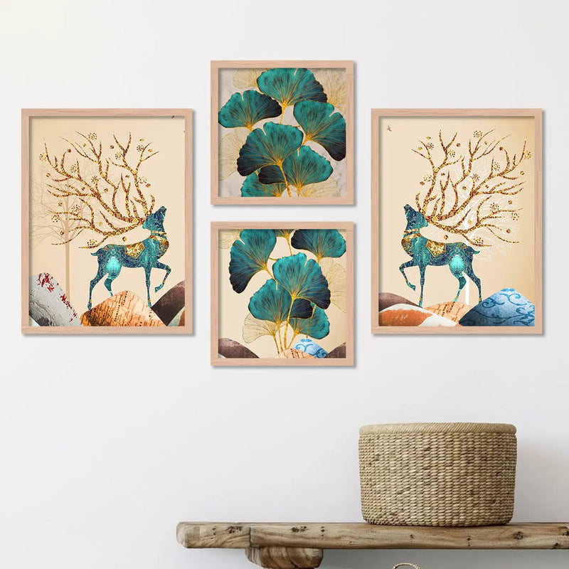 Modern Art Framed Print Combo for Home Living Room Office Wall Decor by Kotart store