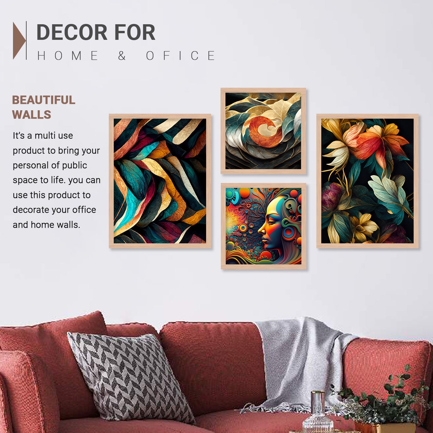 Premium Digital Paintings with Frame for Home Decoration-Kotart