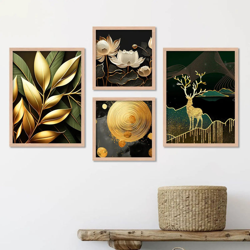 Nature Inspired Modern Art Aesthetic Premium Digital Paintings with Frame for Home Decoration-Kotart