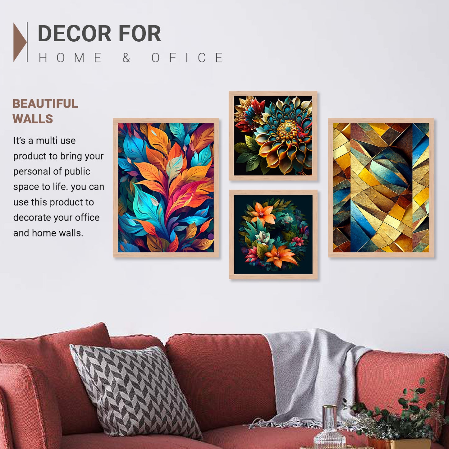 Modern Art Painting with Frame for Living Room Bedroom Office Wall Decor-Kotart