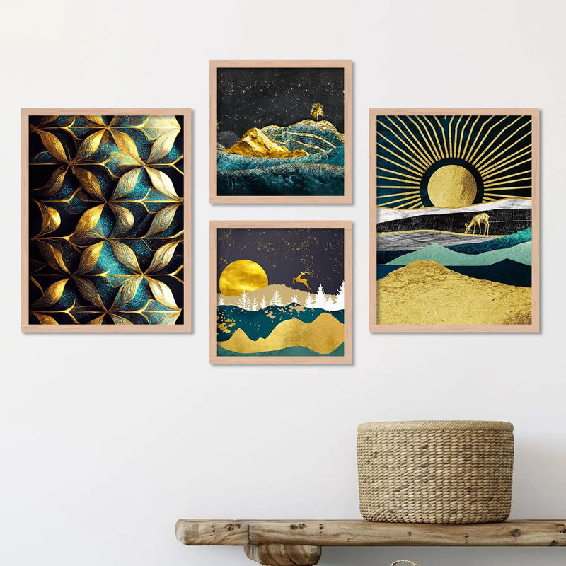 Aesthetics Modern Floral Art Painting with Frame for Living Room Bedroom Office Wall Decor-Kotart