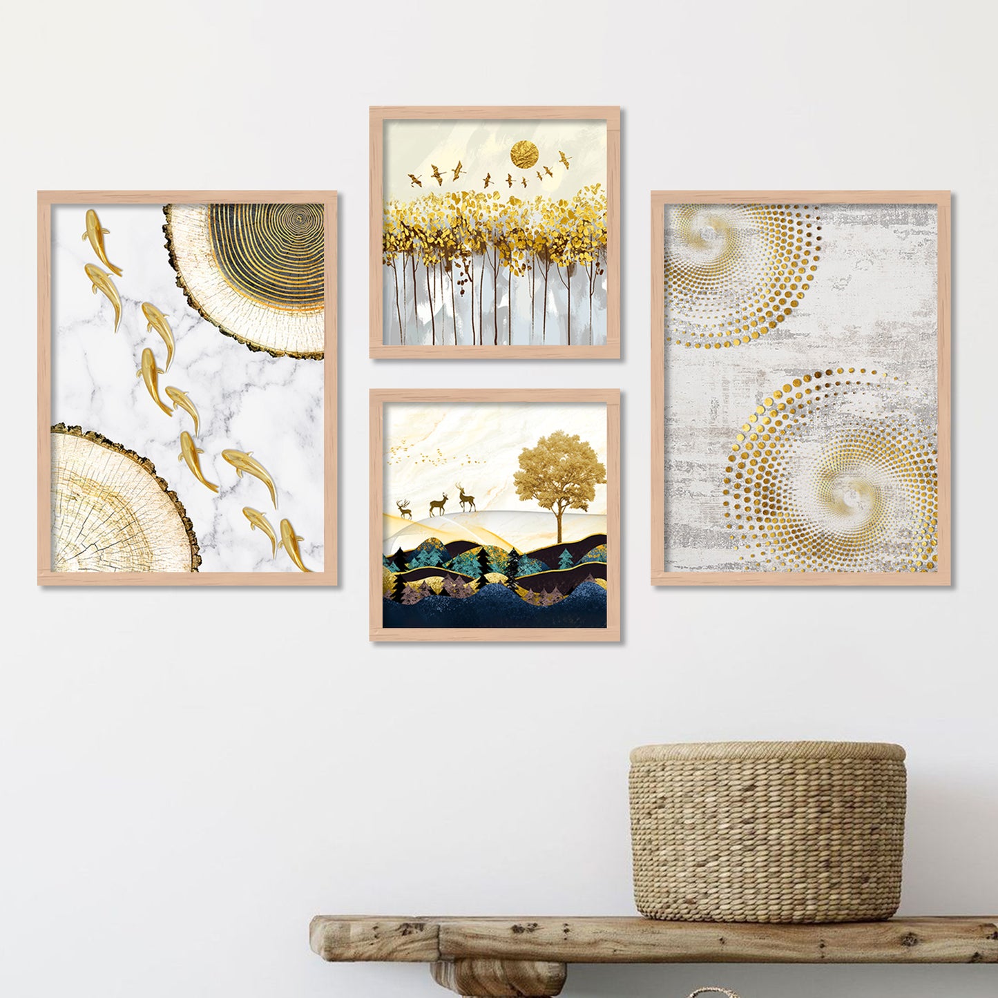 Aesthetics Modern Nature Art Painting with Frame for Living Room Bedroom Office Wall Decor-Kotart
