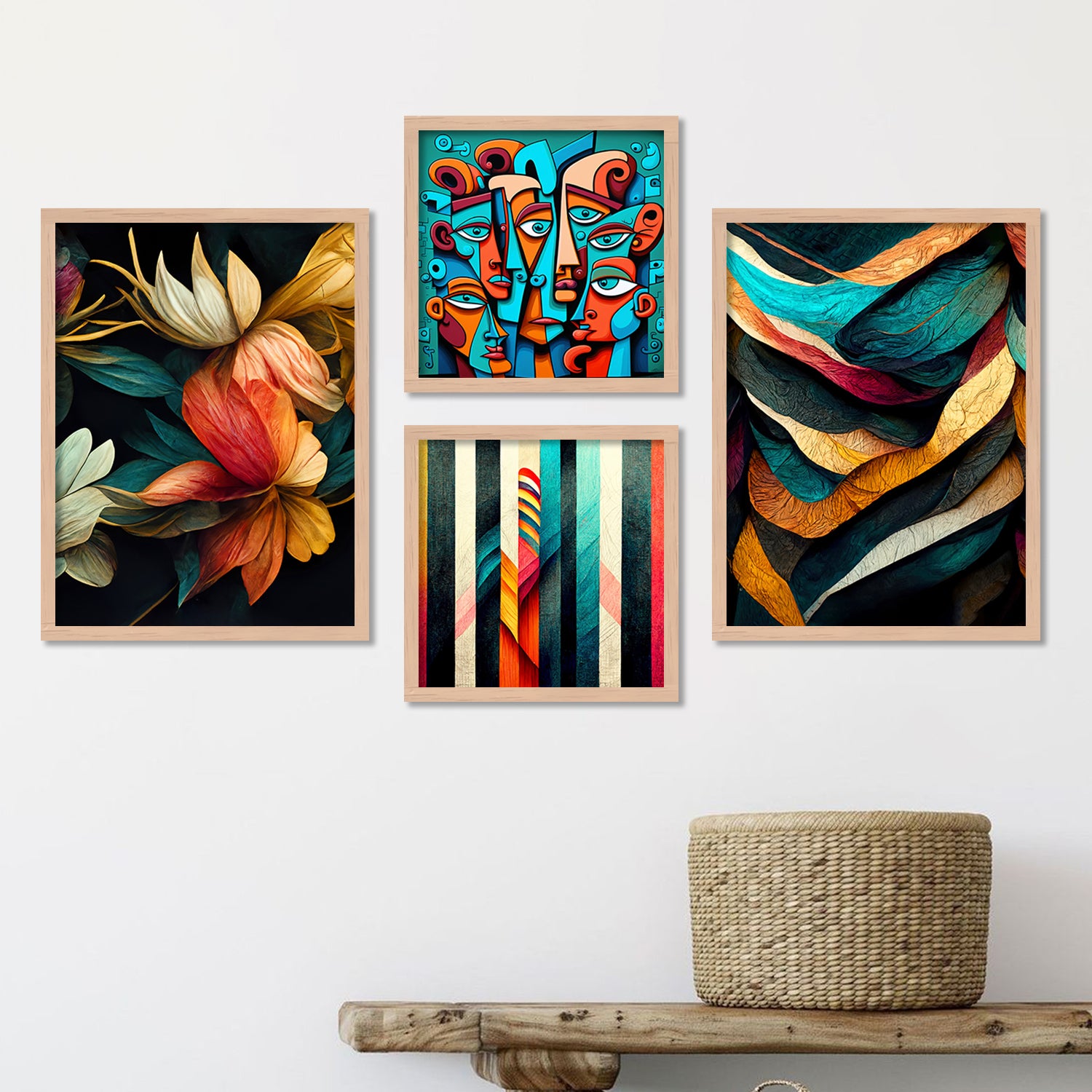 Vibrant Modern Art Painting with Frame for Living Room Bedroom Office Wall Decor-Kotart