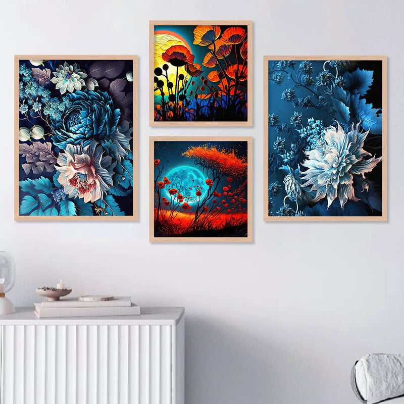 Vibrant Modern Art Painting with Frame for Living Room Bedroom Office Wall Decor-Kotart