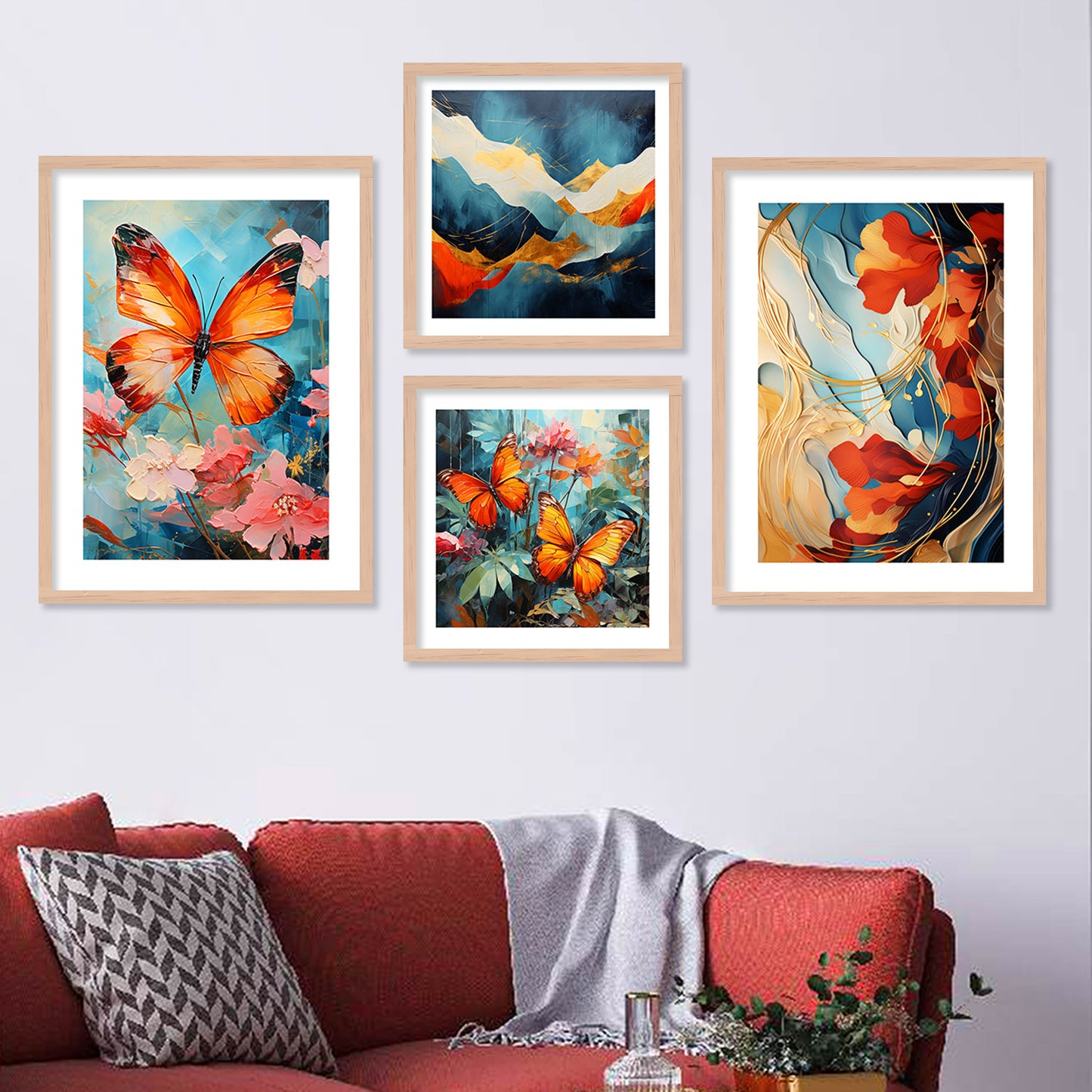 Graceful Butterfly Framed Painting : Nature's Elegance for Your Walls-Kotart