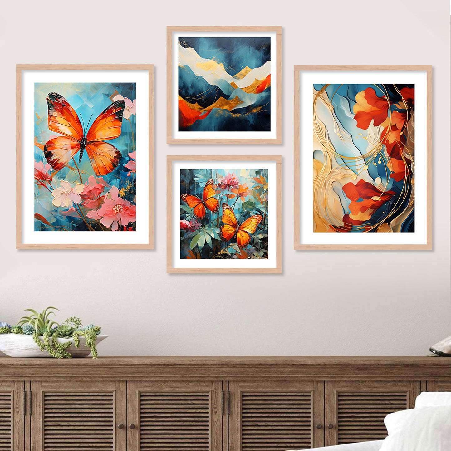 Graceful Butterfly Framed Painting : Nature's Elegance for Your Walls-Kotart