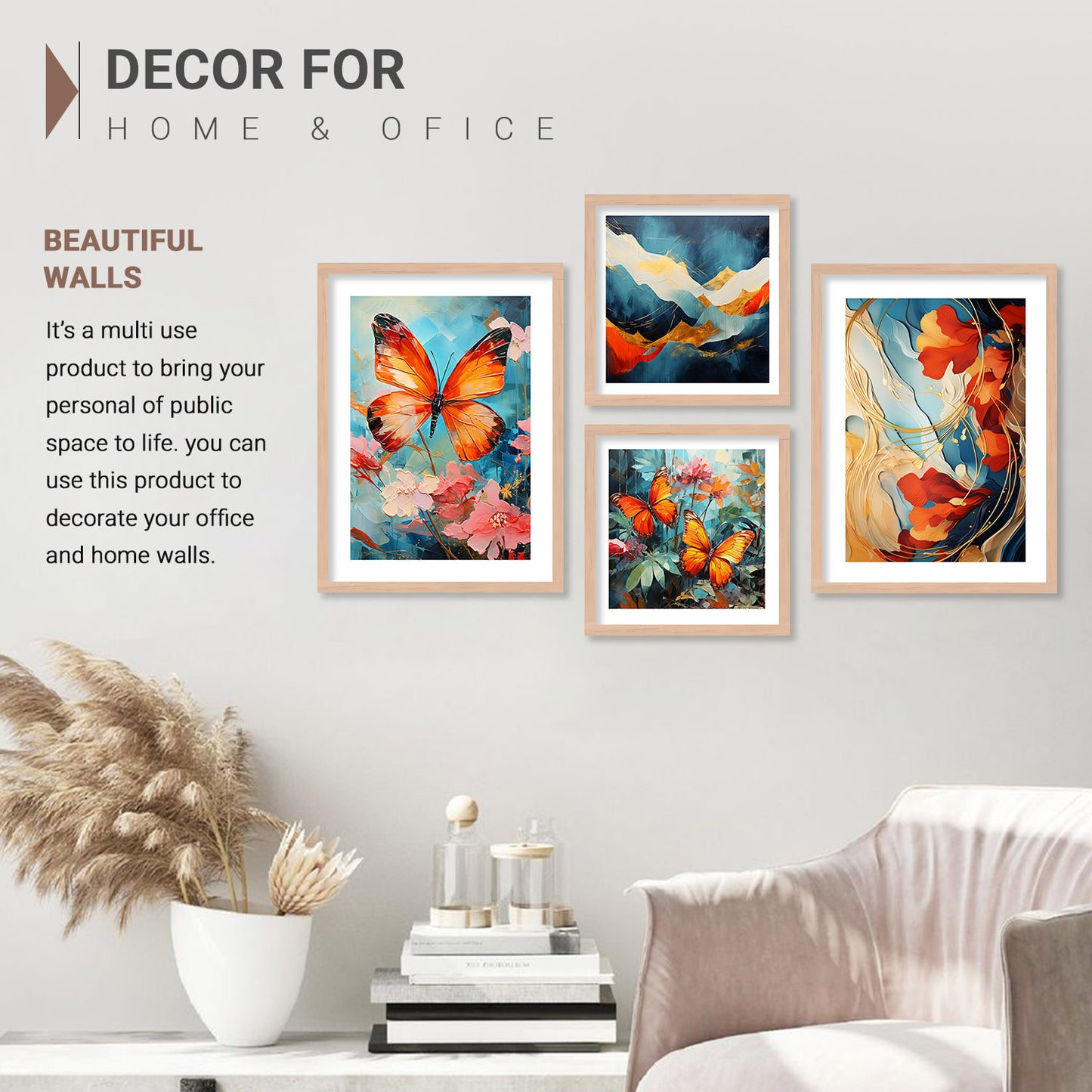 Graceful Butterfly Framed Painting : Nature's Elegance for Your Walls-Kotart