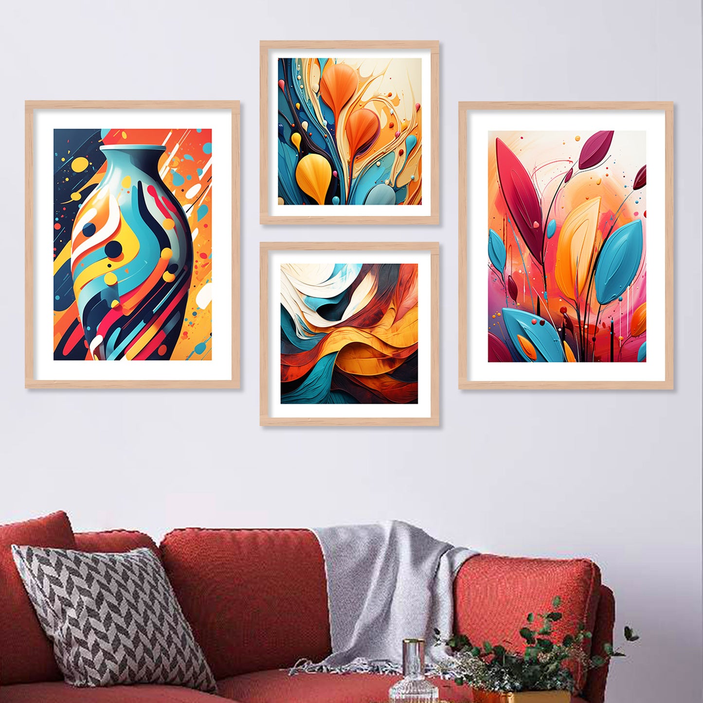 Vibrant Modern Art Painting Combo-Kotart