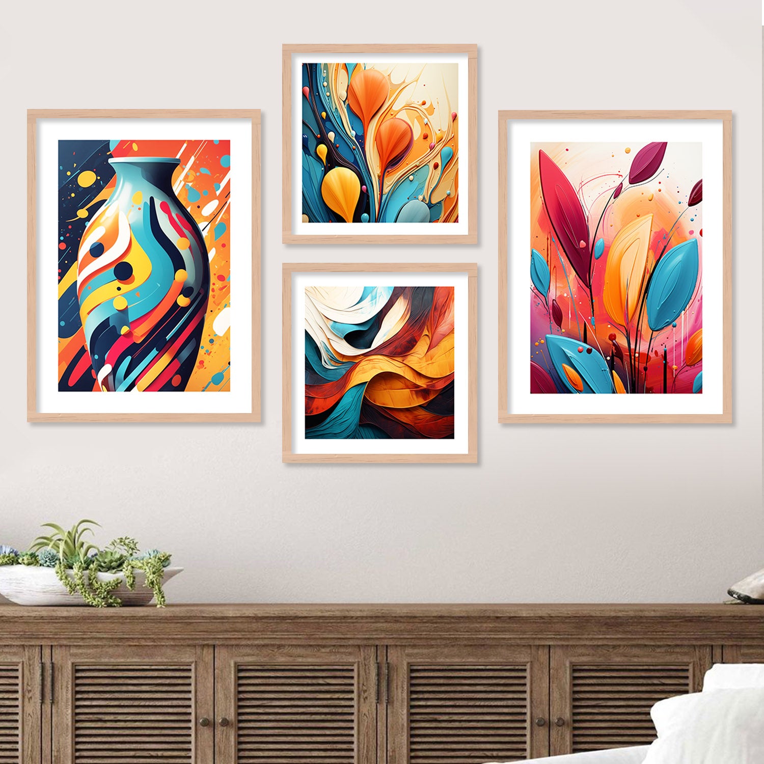 Vibrant Modern Art Painting Combo-Kotart