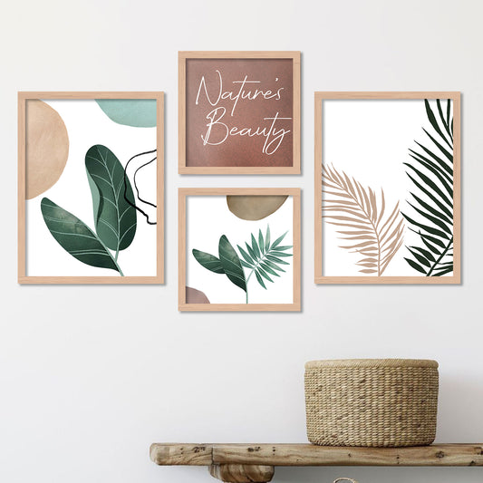 Nature Inspired Tropical Leaves Paintings with Frame-Kotart