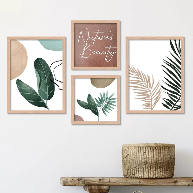 Nature Inspired Tropical Leaves Prints with Frame by Kotart store