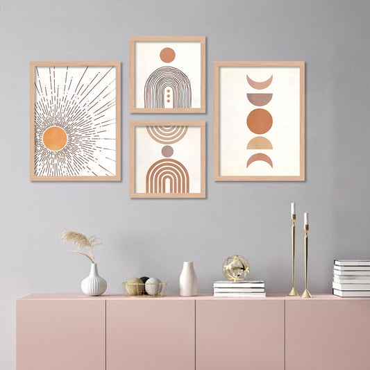 Simplicity in Elegance: Minimal Art Framed Paintings Set for Gallery Wall-Kotart