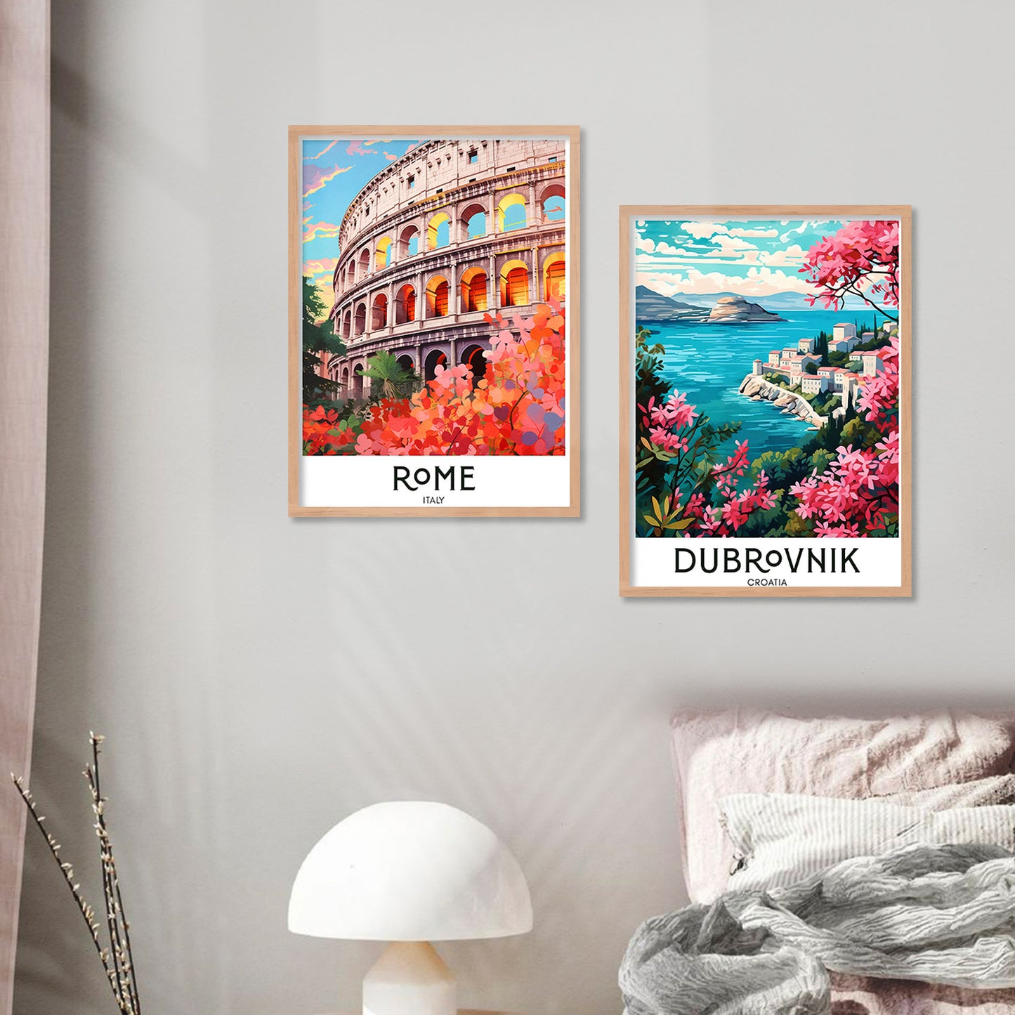 Cityscapes Collection: Iconic City Rome Prague Framed Poster Combo-Kotart